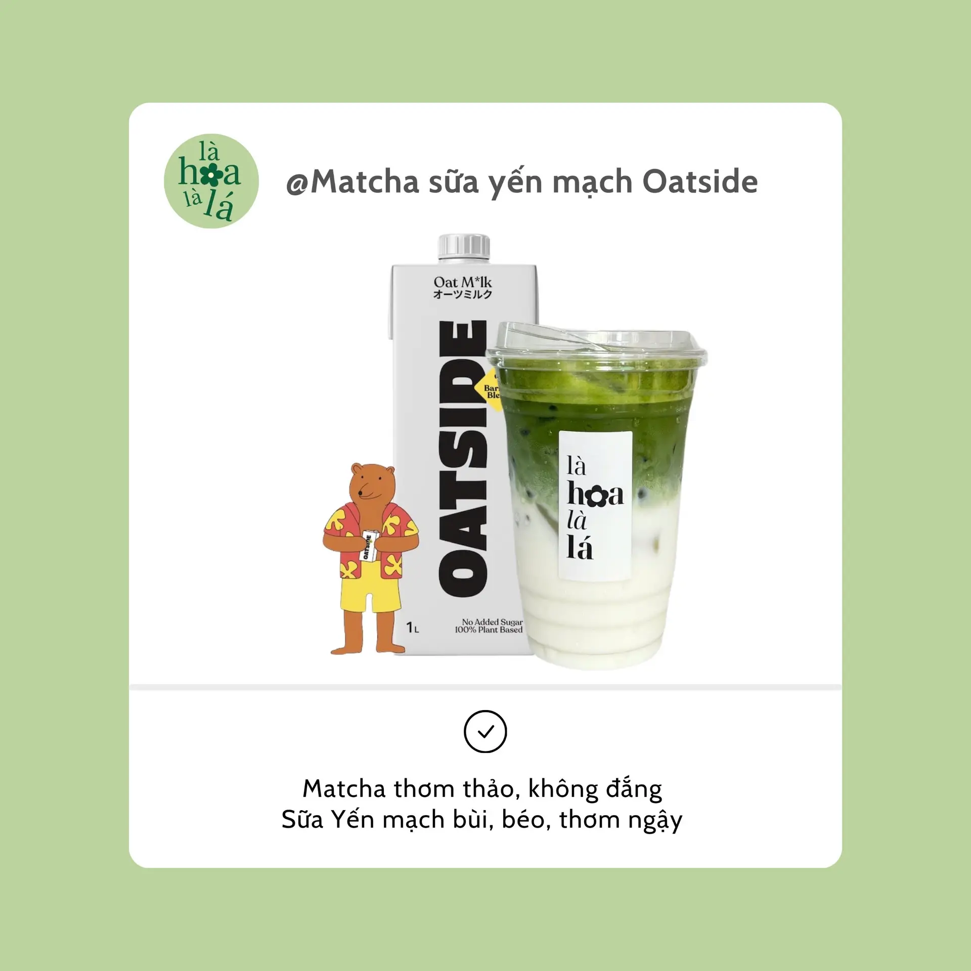 Hình ảnh Matcha Sữa yến mạch Oatside