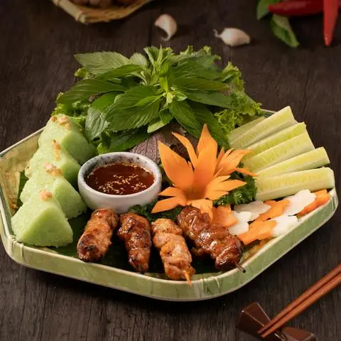 Hình ảnh Combo Gà Heo Xiên Nướng & Xôi Lá Dứa