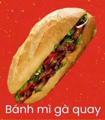 Hình ảnh Bánh mì gà quay 