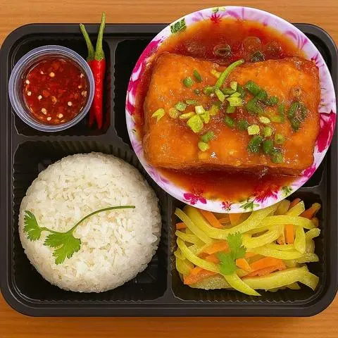 Hình ảnh Cơm Đậu Hũ Nhồi Thịt Sốt Cà