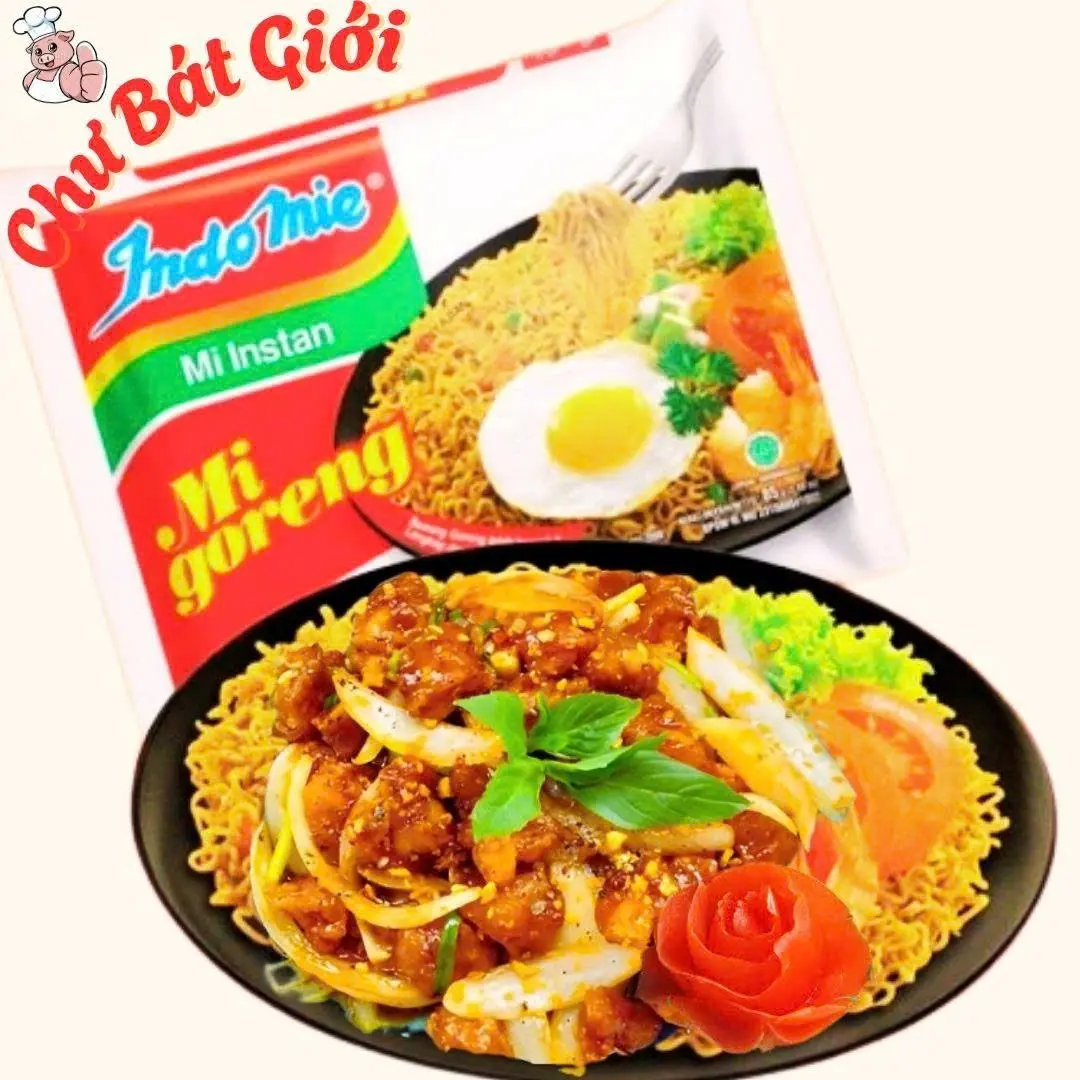 Hình ảnh Mì Trộn Indo Sụn Gà Chiên Sốt 