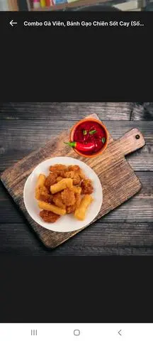 Hình ảnh Combo Gà Viên, Bánh Gạo Chiên Sốt Cay (Sốt Riêng)