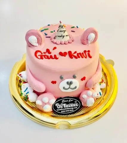 Hình ảnh bánh kem mini gấu hồng dễ thương