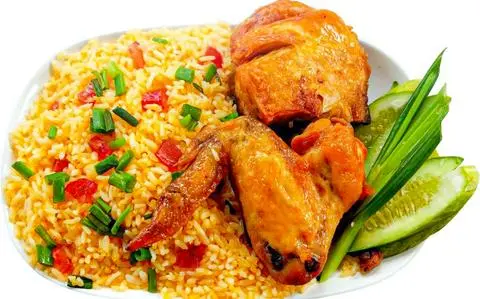 Hình ảnh cơm chiên dương châu cánh gà