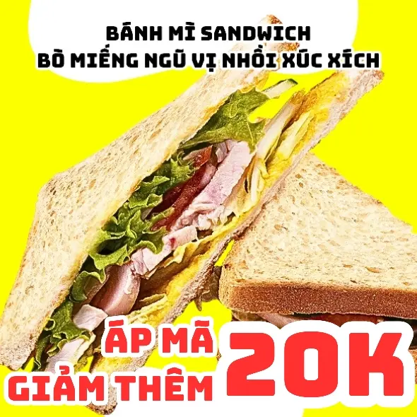 Hình ảnh Bánh Mì Sandwich Xúc Xích Bò Miếng Ngũ Vị Nướng