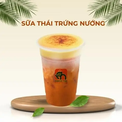 Hình ảnh Trà sữa Thái đỏ trứng nướng