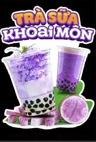 Hình ảnh trà sữa khoai môn fulltopping 
