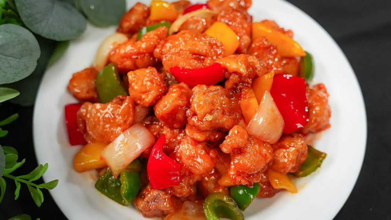 Hình ảnh Cơm gà xào chua ngọt
