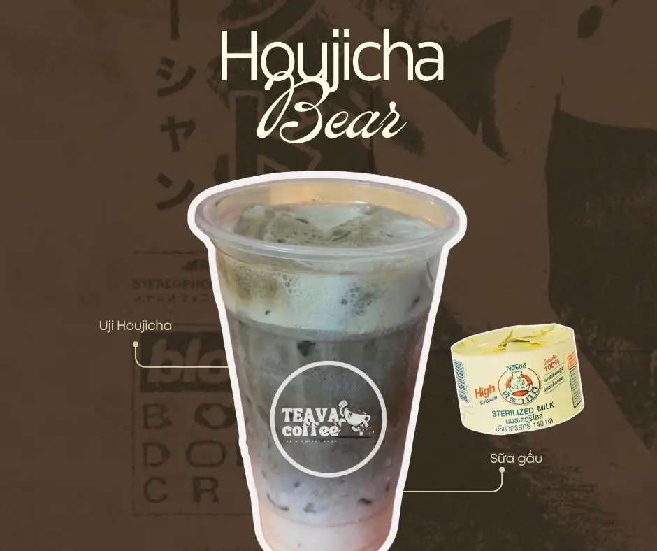 Hình ảnh Houjicha Sữa Gấu 700ml
