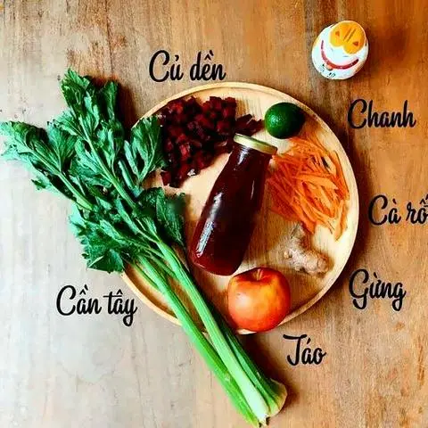 Hình ảnh Nước Ép Táo - Cà Rốt - Cần - Dền - Chanh - Gừng ( Ly 700ml)