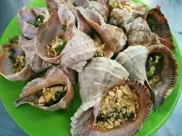Hình ảnh ốc miệng rộng nướng mỡ hành 
