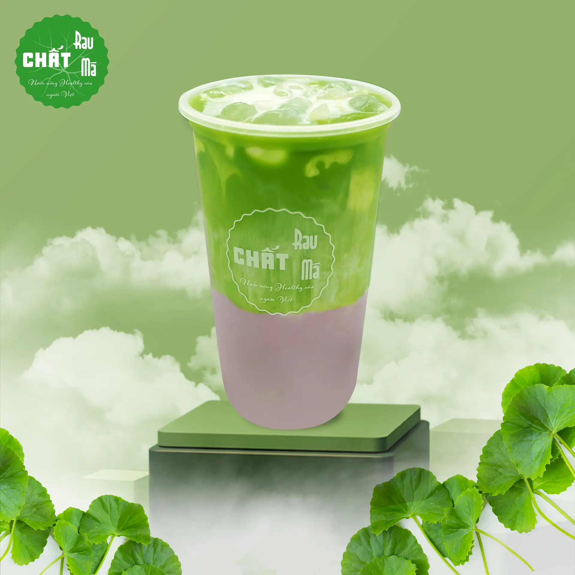 Hình ảnh Rau Má Khoai Môn Sữa Dừa Tươi