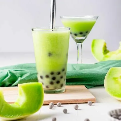 Hình ảnh Trà sữa dưa lưới tặng trân châu đen