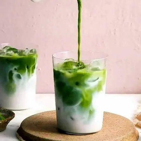 Hình ảnh Sữa tươi trà xanh đá