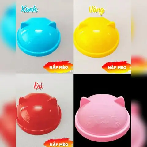 Hình ảnh 50 Nắp Mèo Nhựa Phi 90mm Ly 500ml, 700ml, Nắp Ly Tim Cao Cấp Trà Sữa, Cà Phê
