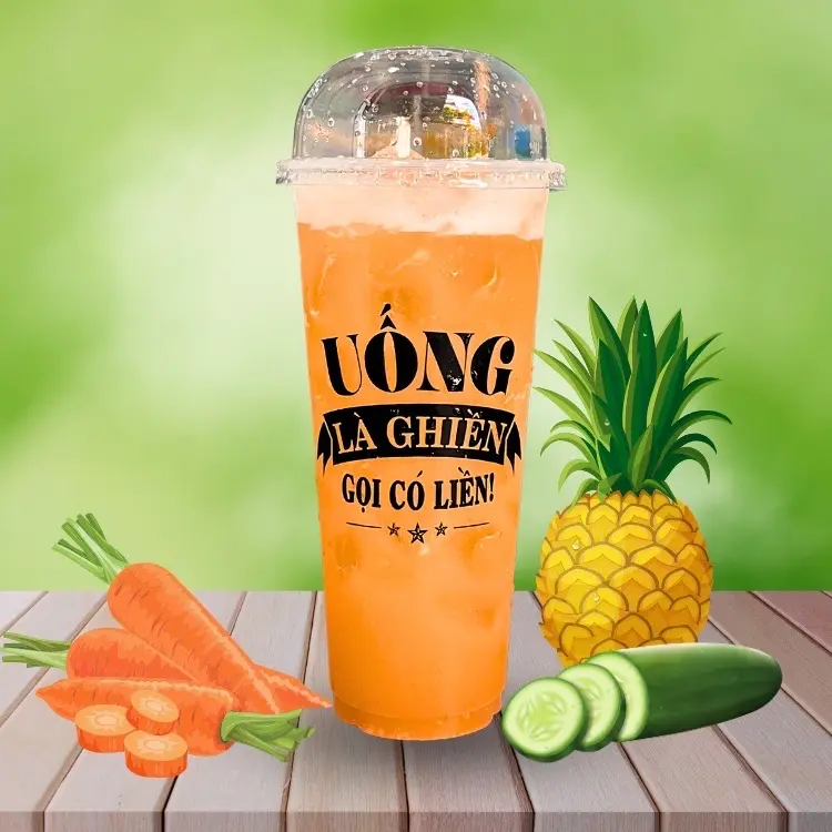 Hình ảnh Nước ép Thơm + Cà Rốt + Dưa Leo 