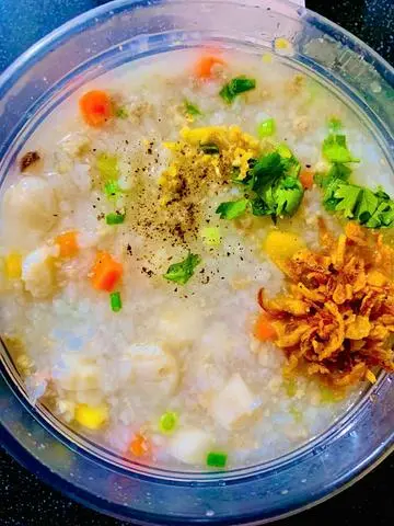 Hình ảnh Cháo tôm bằm và thịt bằm rong biển( size lớn)