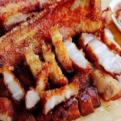 Hình ảnh Thịt ba rọi muối sả chiên không cơm