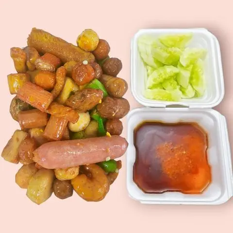Hình ảnh Combo cá viên chiên thập cẩm đại (tặng 3 chai trà sữa mini)
