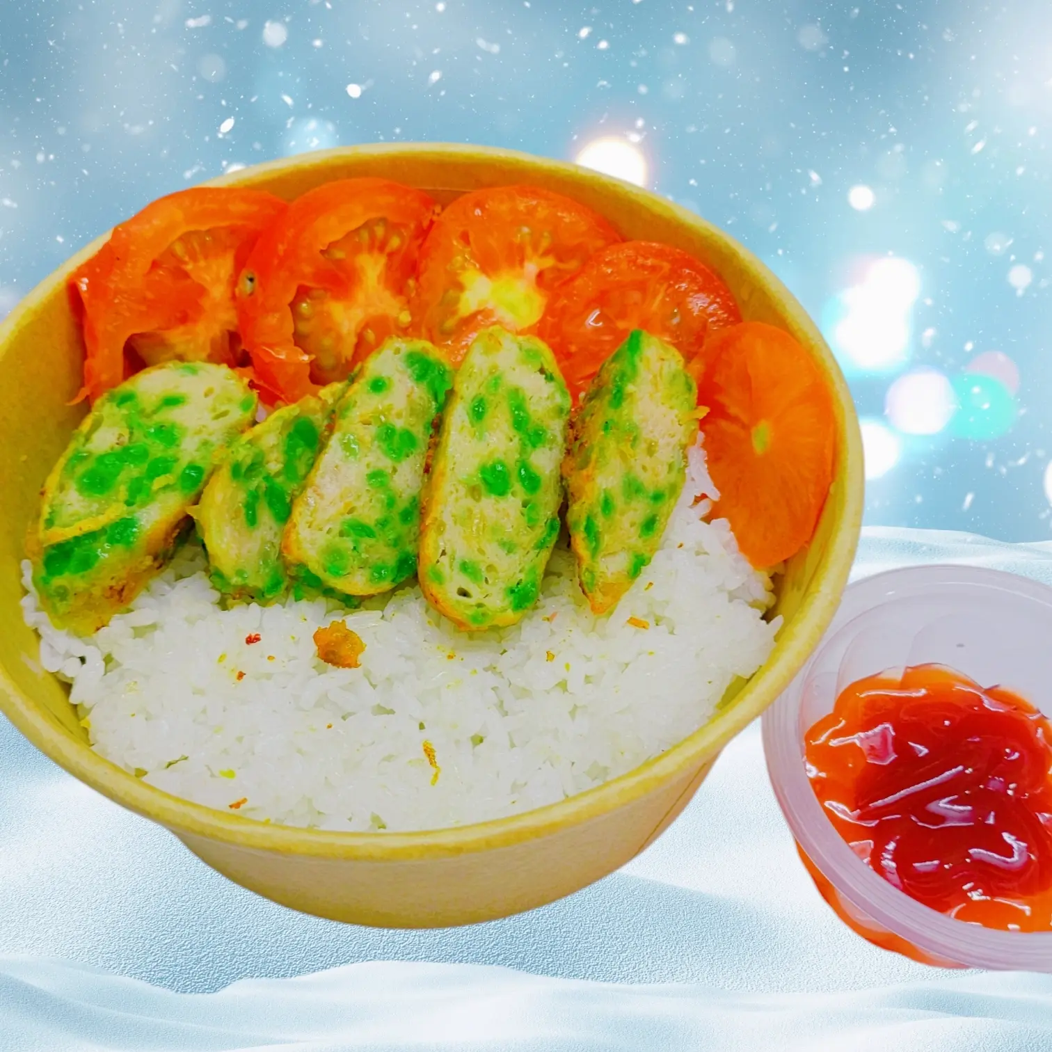 Hình ảnh Cơm Chả Cốm Làng Vòng Hà Nội (ST25) + Kèm Tương Ớt, Cà, Cà Chua
