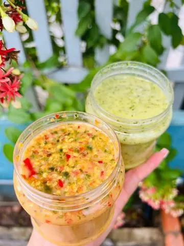 Hình ảnh Combo Nước Chấm Muối Ớt Đỏ & Muối Ớt Xanh - 2 Phần