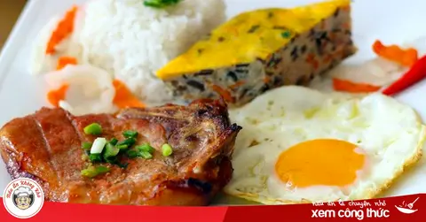 Hình ảnh Cơm sườn - chả - trứng