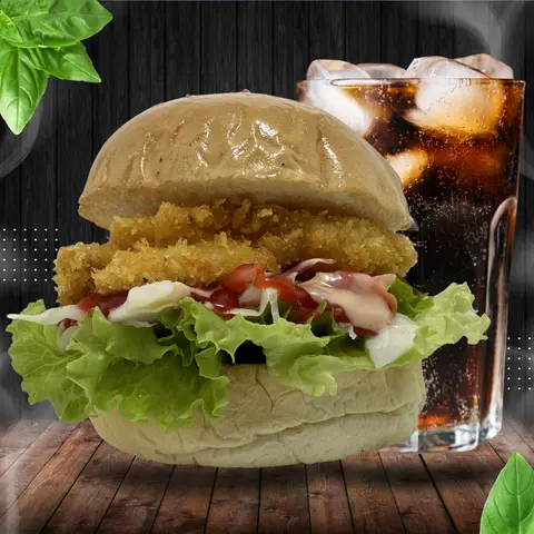 Hình ảnh Combo hamburger gà - coca