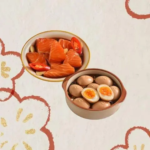 Hình ảnh Set 1: Cá Hồi & Trứng Ngâm Tương