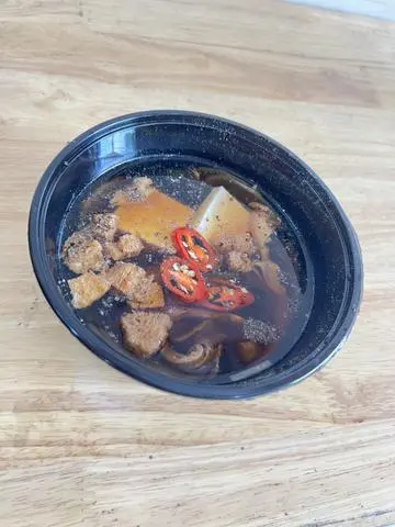 Hình ảnh Canh odeng chay + cơm