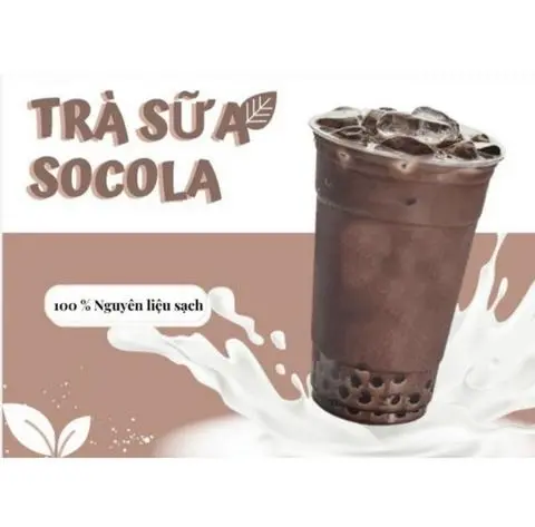 Hình ảnh trà sữa socola full topping. size L