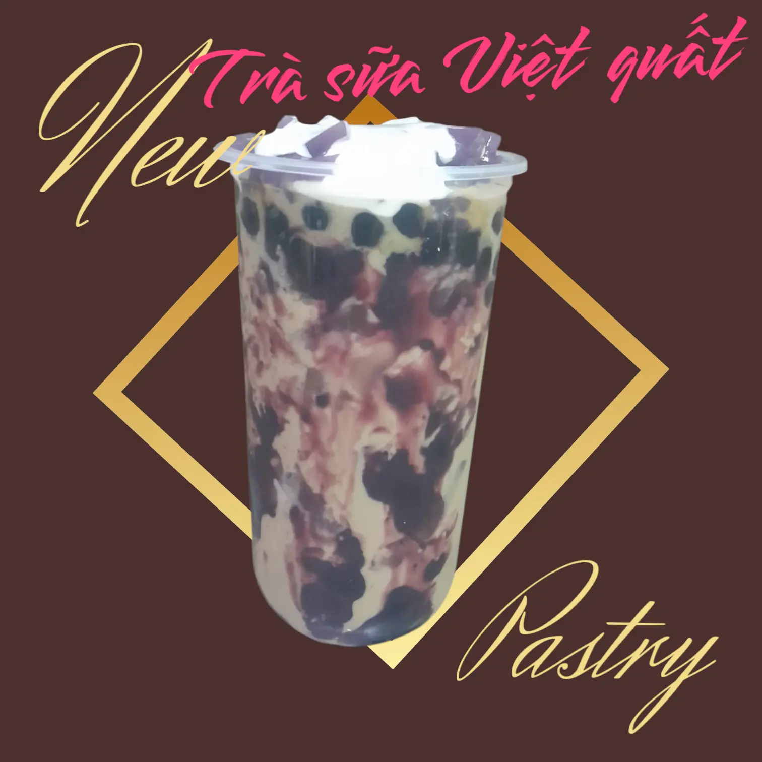 Hình ảnh Trà sữa việt quất full topping L