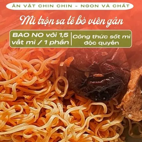 Hình ảnh [1,5 vắt] Mì trộn sa tế bò viên gân đặc biệt