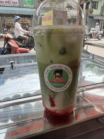 Hình ảnh Matcha latte dâu