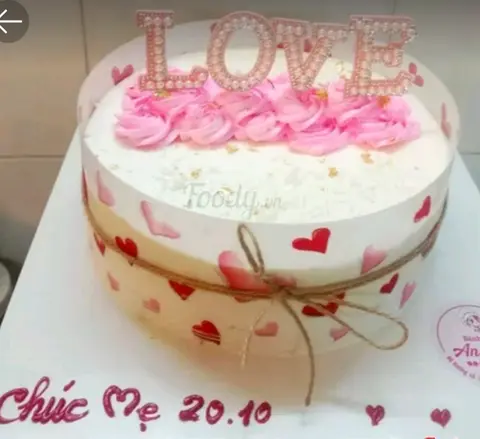 Hình ảnh Bánh Kem Bắp LOVE đính ngọc 16cm 