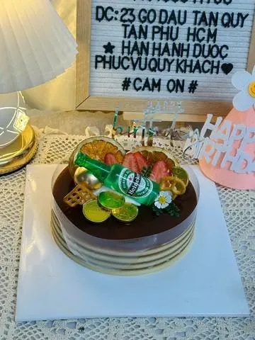 Hình ảnh Rau câu cafe phô mai 18cm sinh nhật