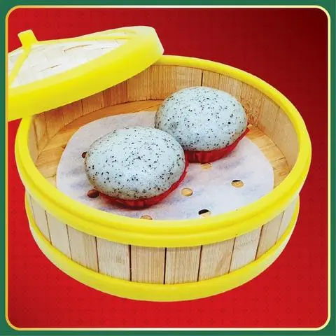 Hình ảnh (Set 2 cái)Bánh bao mè đen