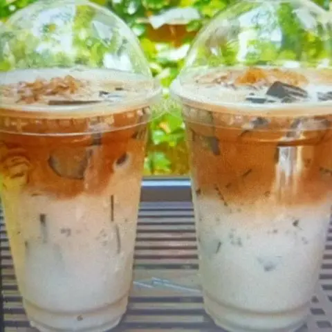 Hình ảnh cà phê sữa tươi sương sáo ly 700
