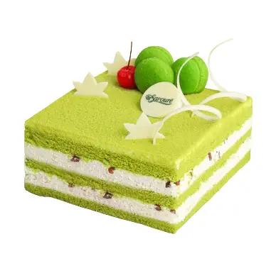 Hình ảnh Bánh Kem Trà Xanh Đậu Đỏ - Matcha Cake (16cm - Vuông)