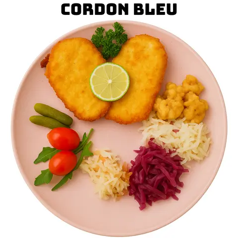 Hình ảnh Cordon bleu - Thịt gà cuộn dăm bông phô mai kiểu Thụy Sĩ