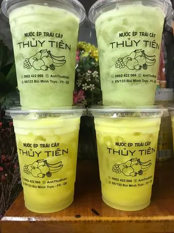 Hình ảnh combo 4 ly : hai ổi ,hai thơm ép ly lớn 
