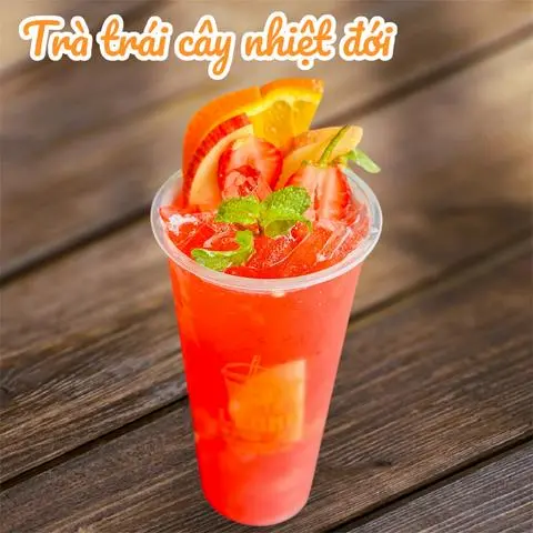 Hình ảnh Trà trái cây nhiệt đới  size L- Butterfly pea flower lychee tea