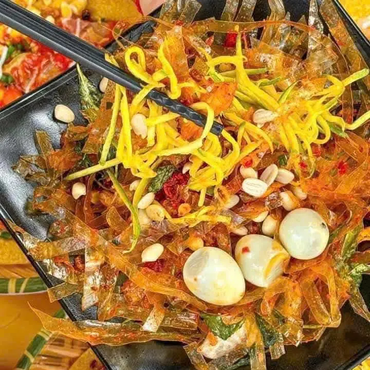 Hình ảnh Combo 2 phần bánh tráng trộn + ly trà tắc 