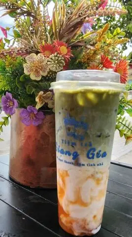 Hình ảnh matcha latte đào