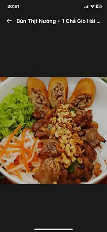 Hình ảnh Bún thịt nướng + chả giò Hải sản 