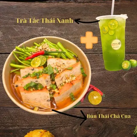 Hình ảnh Combo Bún Thái Chả Cua + Trà Tắc Thái Xanh