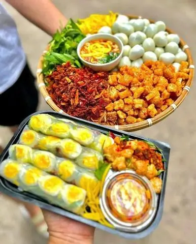 Hình ảnh bánh tráng cuốn &tốp mỡ, phô mai