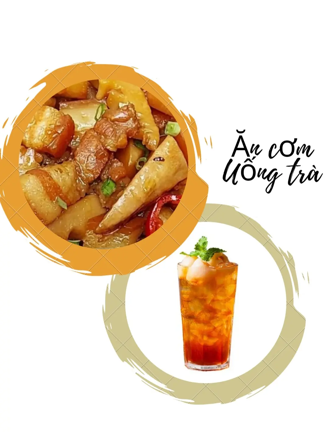 Hình ảnh Cơm thịt kho măng + Trà 