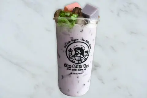 Hình ảnh Trà sữa khoai môn full topping size L