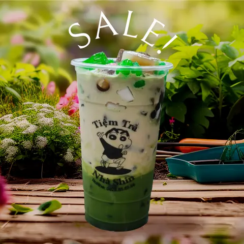 Hình ảnh trà sữa matcha full topping