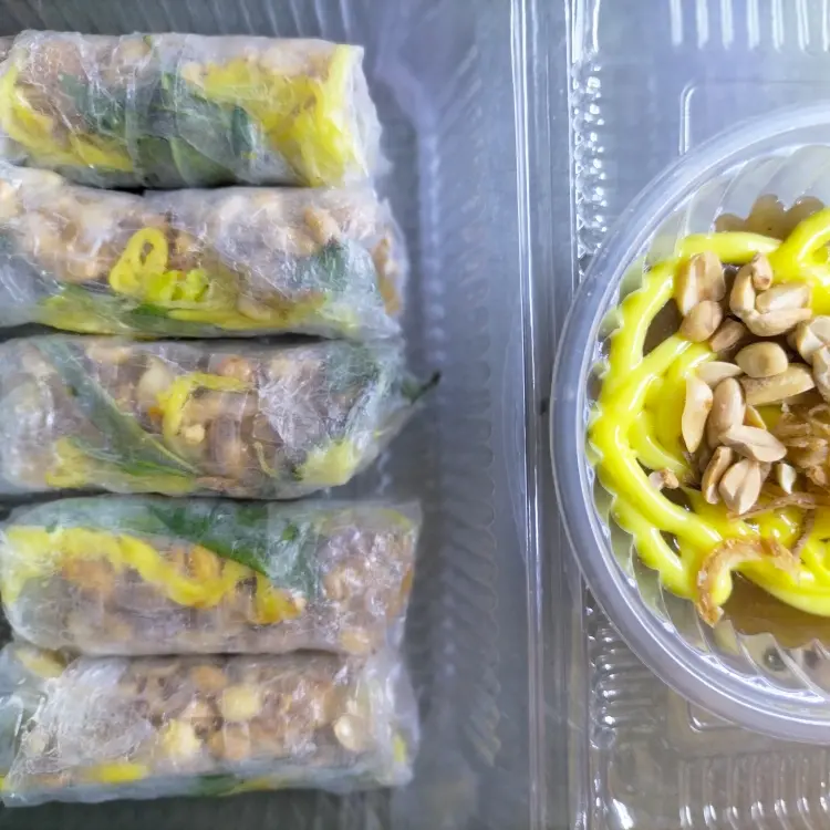 Hình ảnh Bánh Tráng Cuốn Chay Chấm Me Bơ - Phần 5 cuốn